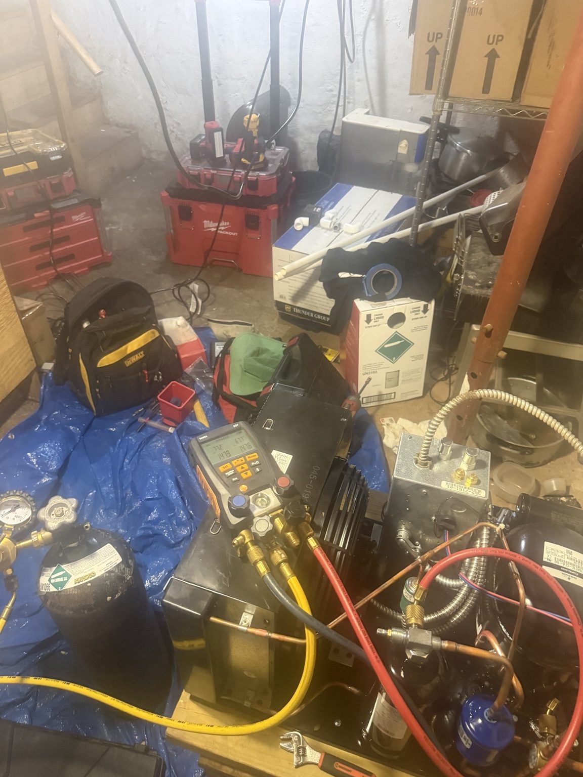 Indoor HVAC Service Setup